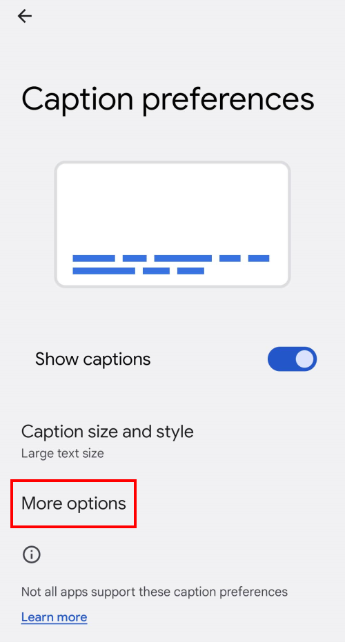 Tap More options